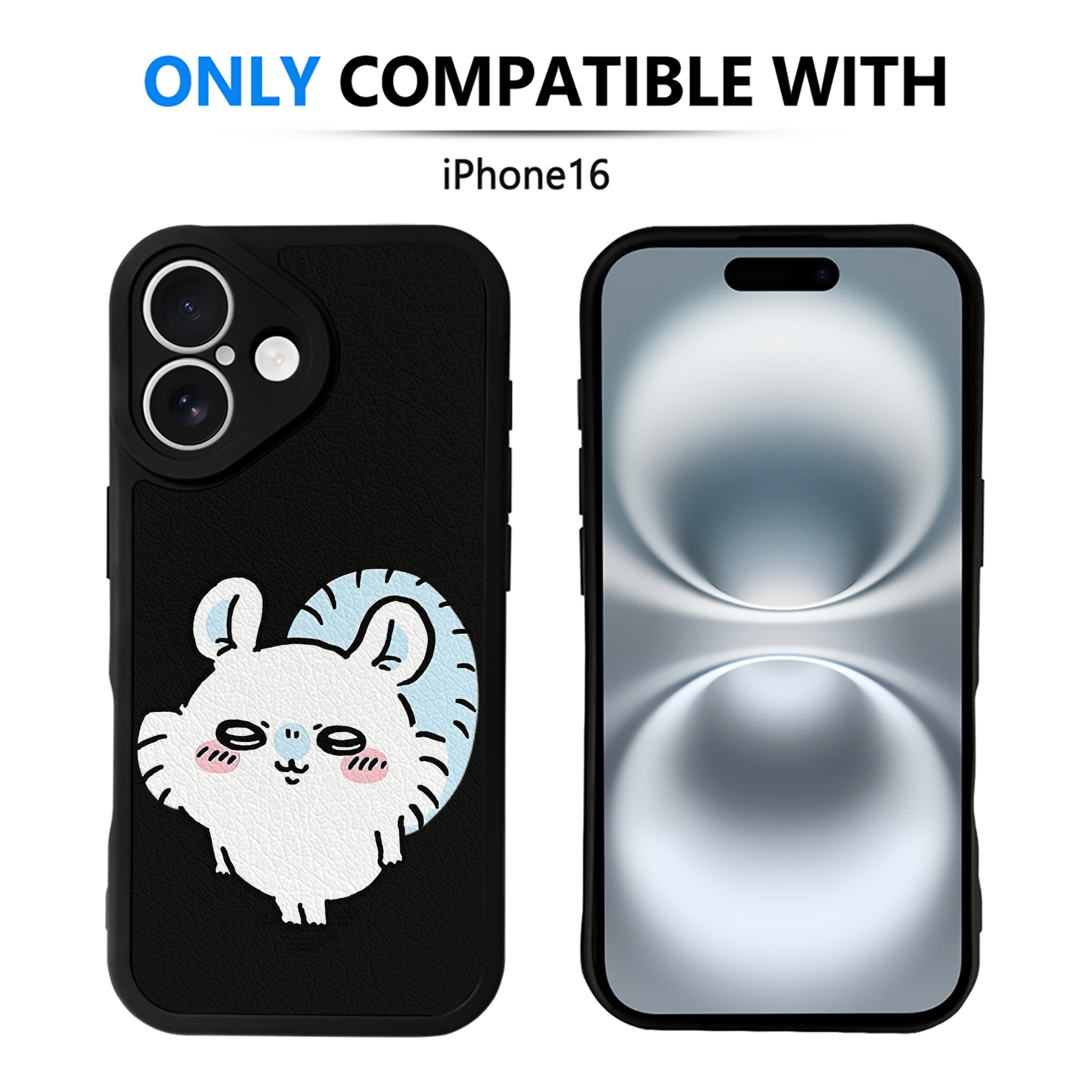 （画像用） ちいかわ モモンガ Chii-kawa Momonga 【iPhone 16シリーズ対応】シリコンスマホケース（レザー調） 材質：シリコン